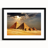 Extra large abstract art print depicting a colorful, textured African scenery on a framed black mat.