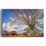 Black and white stretched canvas featuring a Madagascar landscape, ideal for kitchen wall art.