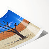 Extra large wall art featuring line art flowers on a rolled print, set in a vibrant, natural African scenery.