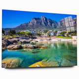Large abstract wall art of South African scenery in vibrant earth tones on acrylic glass.