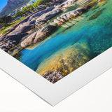 Art deco poster featuring a stylized South African landscape in muted earth tones, on rolled canvas.