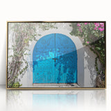 Large art print of a Tunisian landscape in gold tones on framed acrylic, suitable for modern art wall decor.