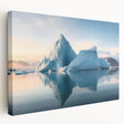 Antarctic landscape on stretched canvas, featuring icy blue and white tones, ideal for kitchen wall art.