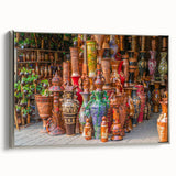 Landscape art painting of a Bangladesh rural scene in vibrant colors on a framed canvas, ideal for living room decor.
