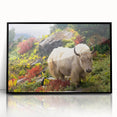 Framed acrylic print of large abstract wall art depicting Bhutanese scenery in earthy tones, ideal for modern art wall decor.