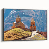 Black and white framed canvas of a vintage-style Georgia landscape, ideal for bedroom wall decor.