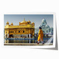 Extra large rolled print of a serene Indian landscape with vibrant floral elements, ideal for dining room wall art.