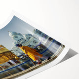 Extra large wall art featuring line art flowers in muted earth tones on a rolled print, suitable for large living room decor.