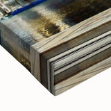 Black and white landscape art painting of a serene Indian scenery on stretched canvas, suitable for bedroom wall art.