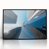 Large abstract wall art featuring a stylized Tokyo cityscape in muted gray tones on a framed acrylic panel.