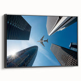 Black and white wall art featuring a vintage poster style landscape of Tokyo on a framed canvas, suitable for bedroom decor.