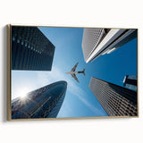 Framed canvas featuring a vintage-style Tokyo landscape in black and gold, ideal for bedroom wall art.