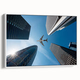 Vintage poster art of Tokyo skyline in colorful hues on extra large framed canvas, suitable for living room decor.