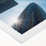 Art deco poster featuring a vibrant Tokyo cityscape on rolled canvas, suitable for dining room decor.