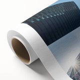 Art Deco poster of Tokyo skyline in pastel colors on rolled canvas, ideal for nursery wall art.