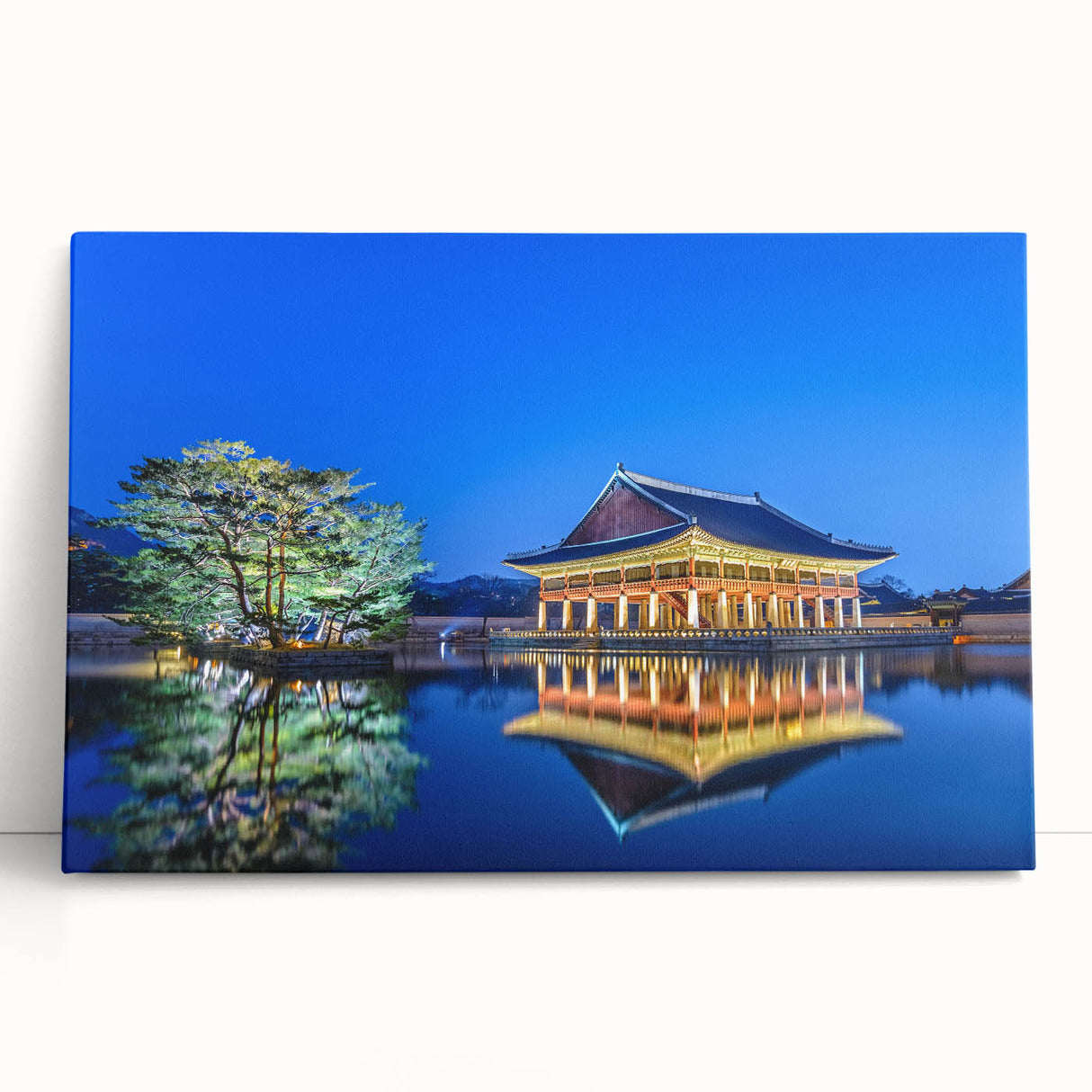 Black and white photo of Seoul skyline on large stretched canvas, ideal for kitchen wall art or bedroom ambiance.