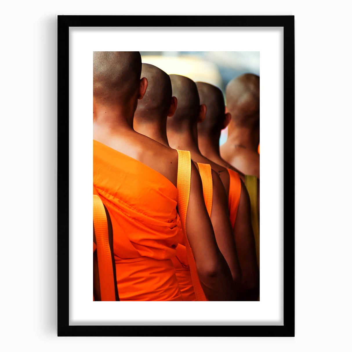 Abstract art print of a vibrant Laos scenery in textured colors on extra large framed canvas, ideal for living room decor.