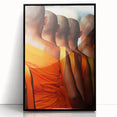 Large abstract wall art featuring a Laos scenery in muted earth tones on a framed acrylic.