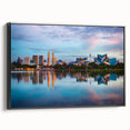 Black and white landscape art painting of Malaysian scenery on framed canvas, ideal for bedroom wall decor.