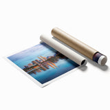 Extra large rolled print of a Malaysian landscape with vibrant green and floral elements, ideal for classy bathroom wall art.