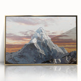 Mid-century modernist style large art print of Mount Everest in muted earth tones on acrylic.