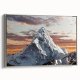 Landscape art painting of Mount Everest in colorful hues on a framed canvas, ideal for office or study room decor.