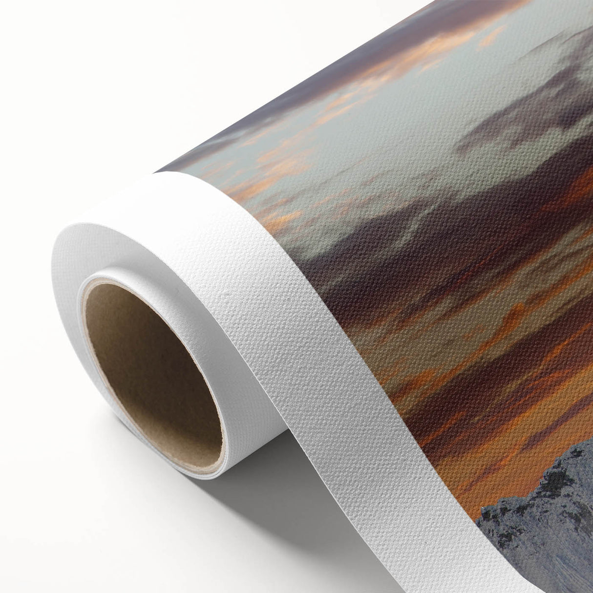 Art deco poster of Mount Everest in pastel shades on rolled canvas, suitable for nursery wall art.