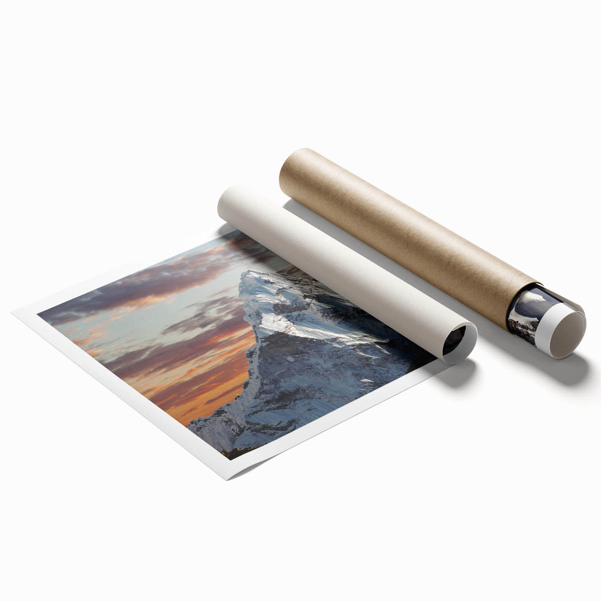Extra large rolled print of Mount Everest with muted earth tones, ideal for classy bathroom wall art.