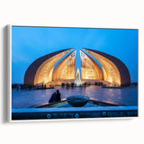 Extra large framed canvas featuring a vintage poster art of a colorful Pakistani scenery, ideal for living room decor.