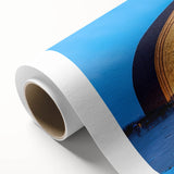 Art Deco style poster of a Pakistani landscape on rolled canvas with subtle earth tones, ideal for nursery wall art.