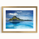 Extra large abstract art print of a textured Philippine landscape in gold frame, ideal for living room decor.