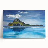 Black and white stretched canvas featuring a serene Philippine landscape, ideal for kitchen wall art or bedroom ambiance.