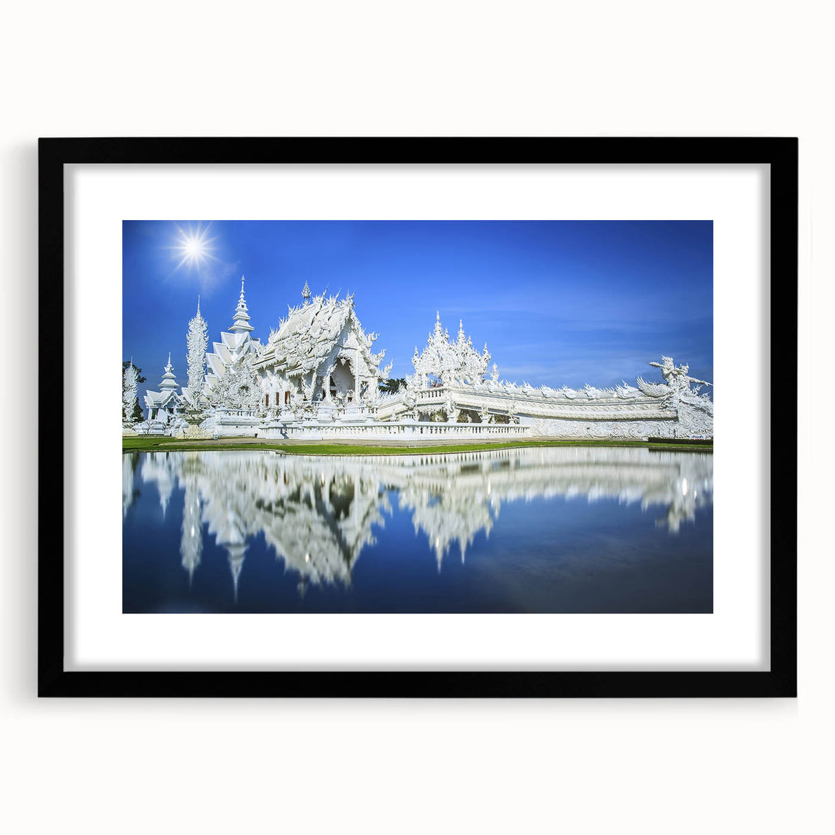 Abstract art print of Bangkok skyline in vibrant colors on a textured, extra large canvas, ideal for living room decor.