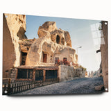 Large abstract depiction of a Turkish landscape in muted earth tones on acrylic glass.