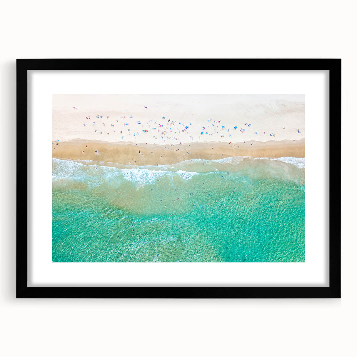 Extra large framed abstract art print of a colorful Sydney scenery in textured style, ideal for living room decor.