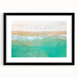 Extra large framed abstract art print of a colorful Sydney scenery in textured style, ideal for living room decor.