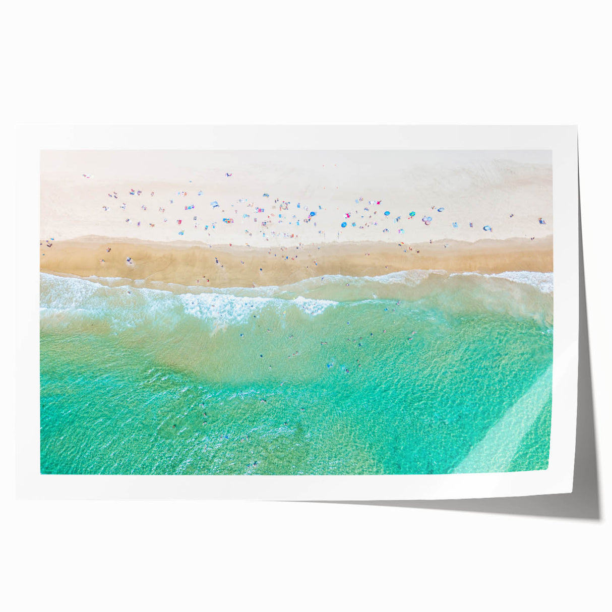 Rolled print of Sydney, Australia skyline with soft pastel shades, ideal for dining room wall art.