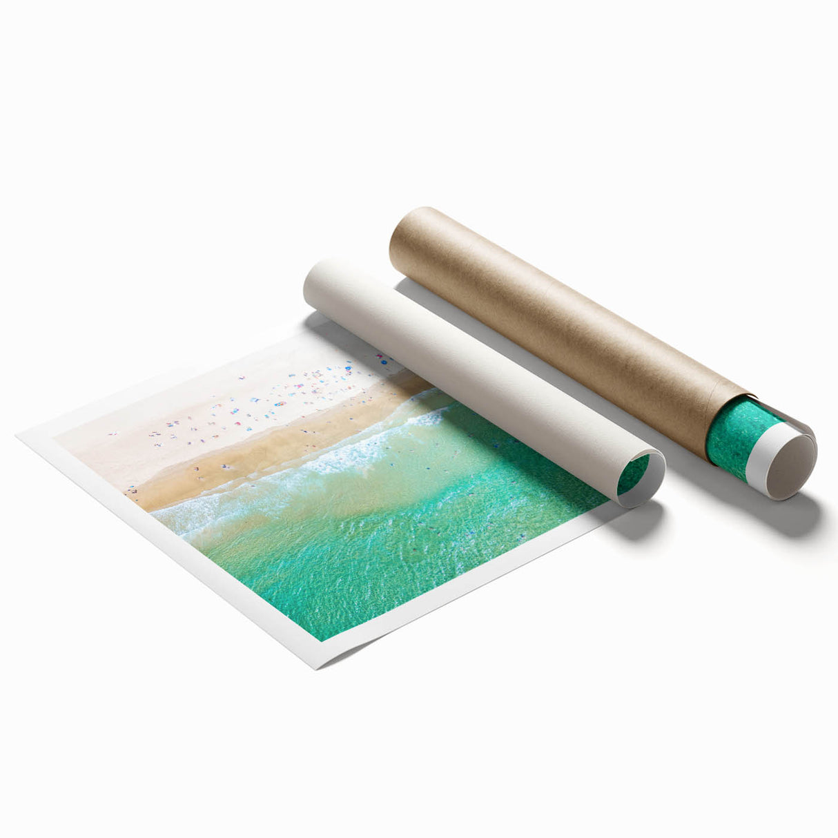 Extra large rolled print of Sydney scenery with floral elements in soft pastel shades, suitable for classy bathroom wall art.