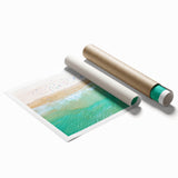 Extra large rolled print of Sydney scenery with floral elements in soft pastel shades, suitable for classy bathroom wall art.