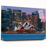 Acrylic print of a large abstract depiction of an Australian landscape in muted earth tones.