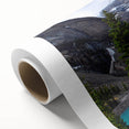 Art deco poster featuring Alberta, Canada scenery in pastel shades on rolled canvas, perfect for nursery wall art.
