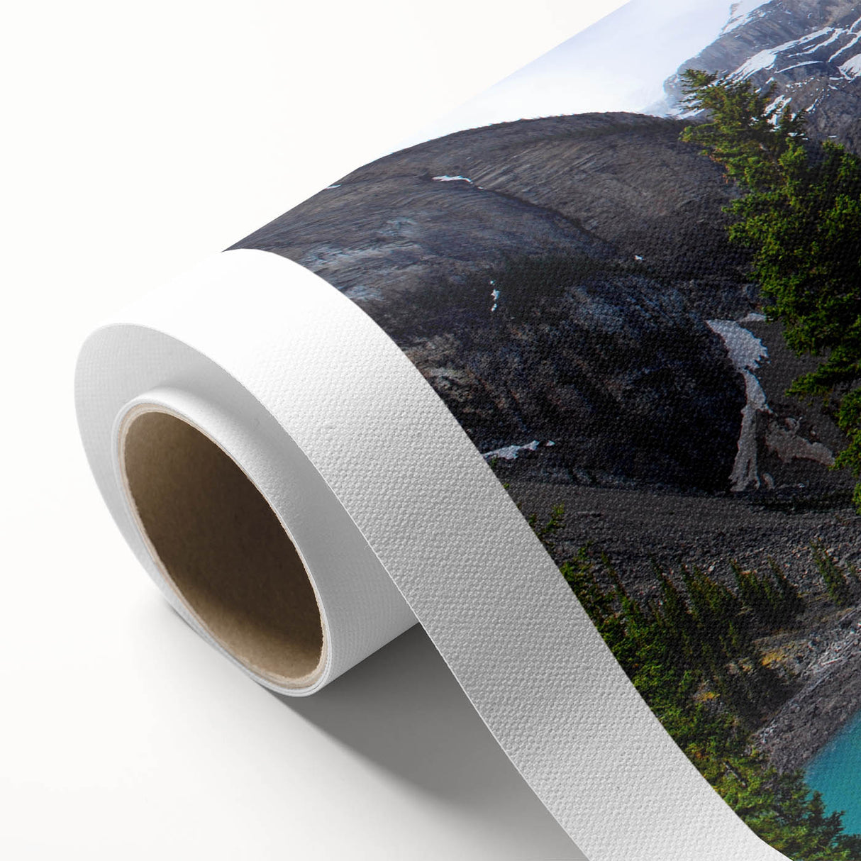 Art deco poster featuring Alberta, Canada scenery in pastel shades on rolled canvas, perfect for nursery wall art.