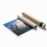 Extra large rolled print of a serene Manitoba landscape featuring soft floral elements in pastel shades.