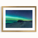 Extra large abstract art print of textured Newfoundland scenery in muted earth tones, framed in gold.