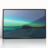 Large abstract wall art depicting a Newfoundland scenery in muted earth tones on a framed acrylic.