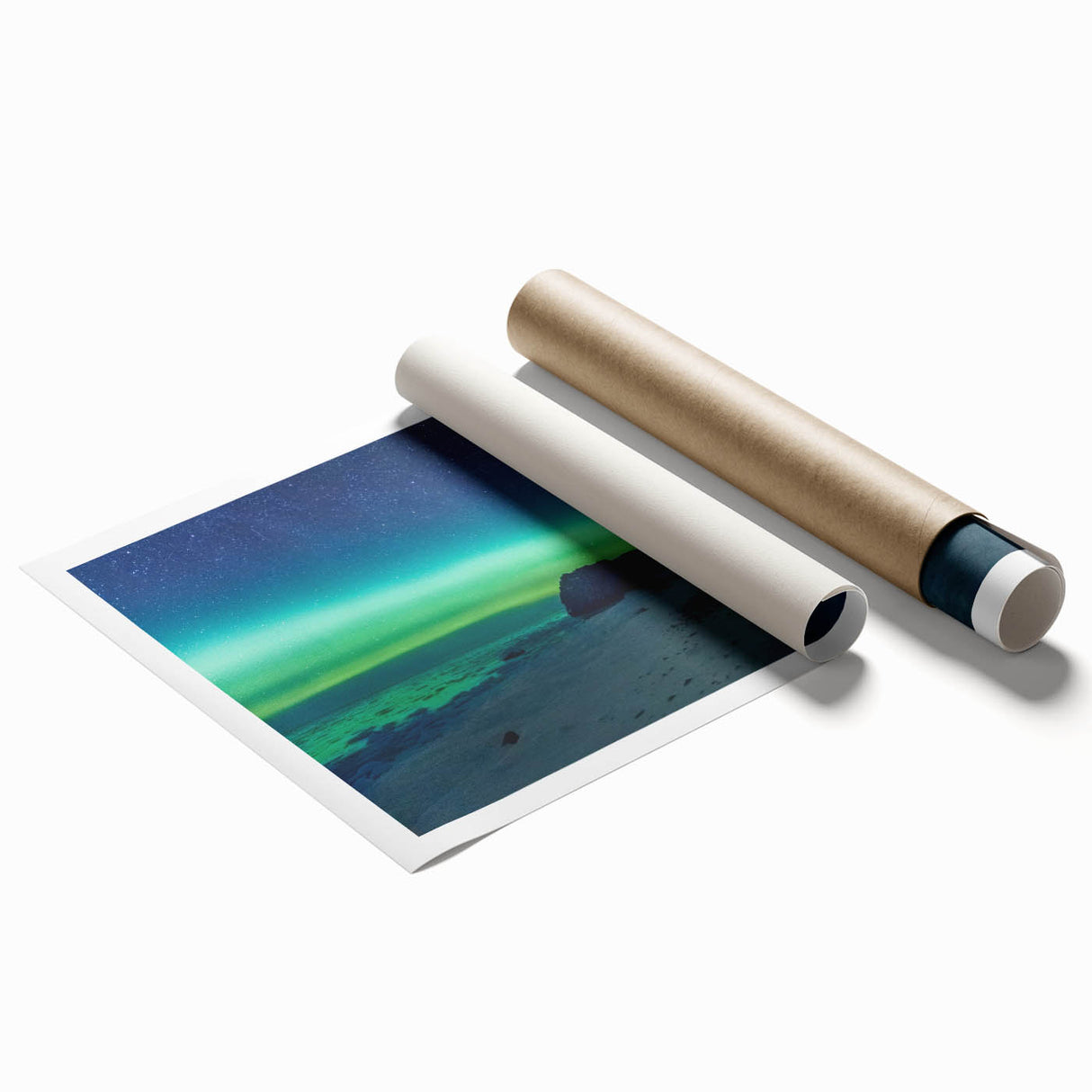 Extra large rolled print depicting vibrant floral scenery in Newfoundland, ideal for classy bathroom wall art.