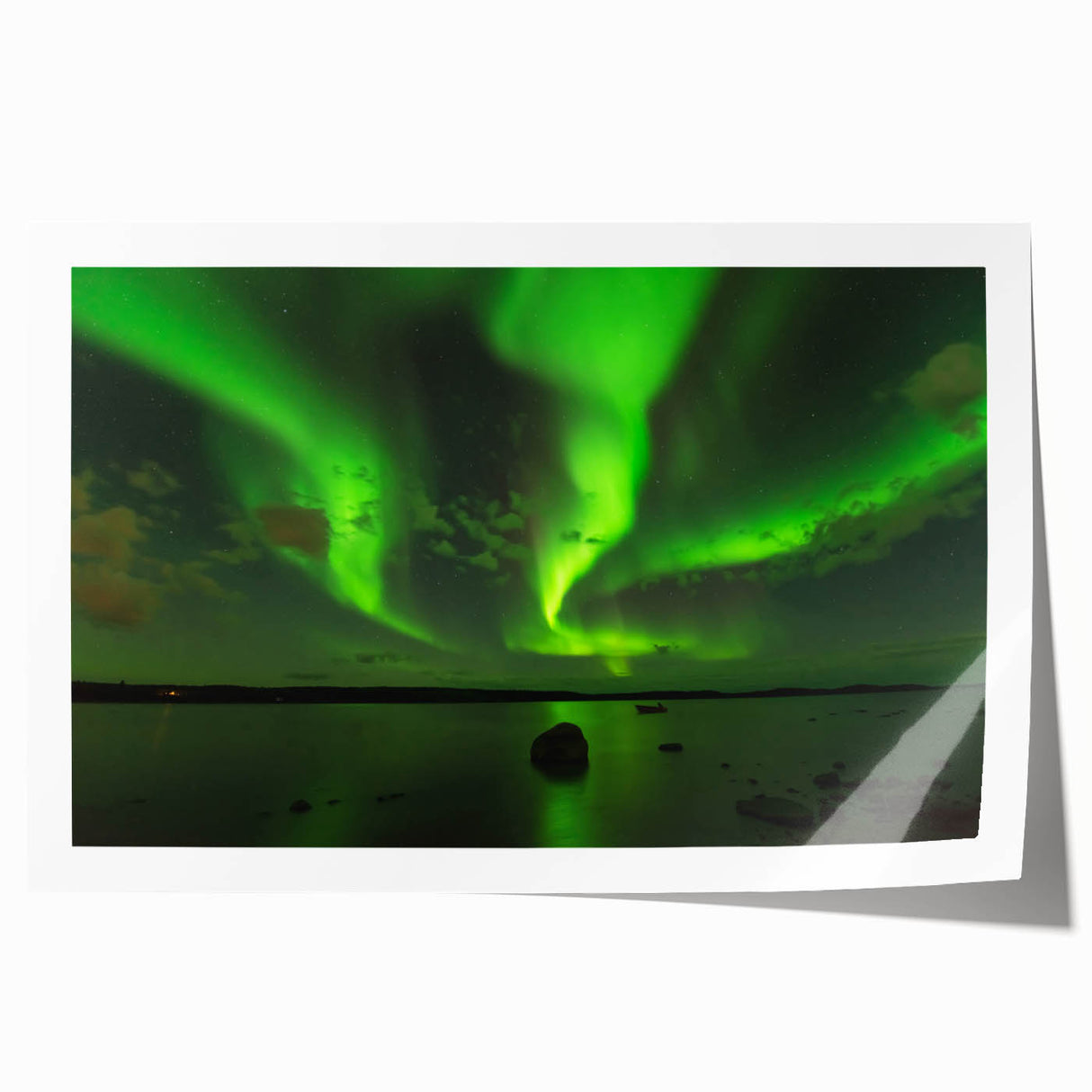 Rolled print of a serene Northwest Territories landscape in soft earth tones, ideal for art wall dining room.