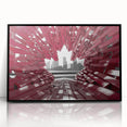 Large abstract wall art depicting Ontario scenery in muted earth tones on a framed acrylic.