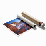 Extra large rolled print featuring a serene Quebec landscape with soft floral elements, ideal for classy bathroom wall art.