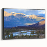 Black and white wall art of Saskatchewan landscape on framed canvas, ideal for bedroom decor.